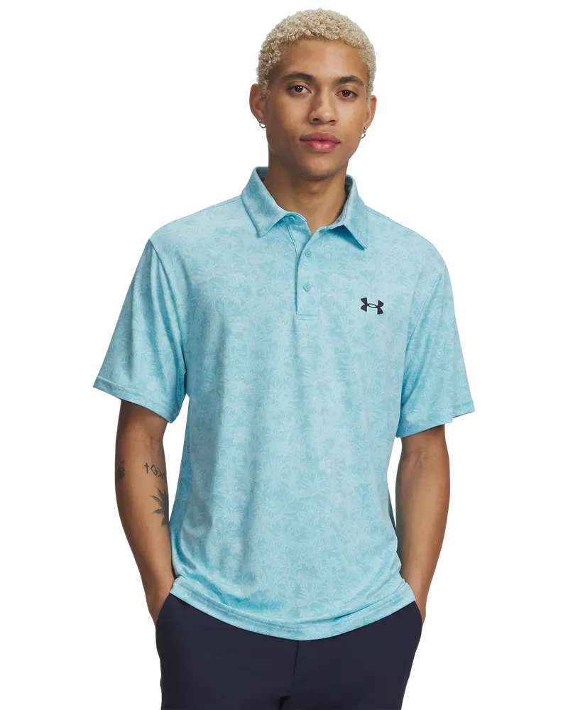 [1378677-428-M] Under Armour Mens Golf Polo | Playoff 3.0 Printed Polo | Blue Haze (M)