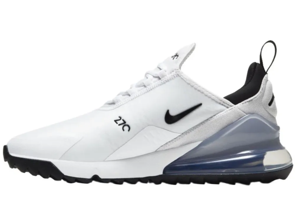 [CK6483-102-9.5] Nike Mens Golf Shoes | Air Max 27 | White-Black (UK9.5)