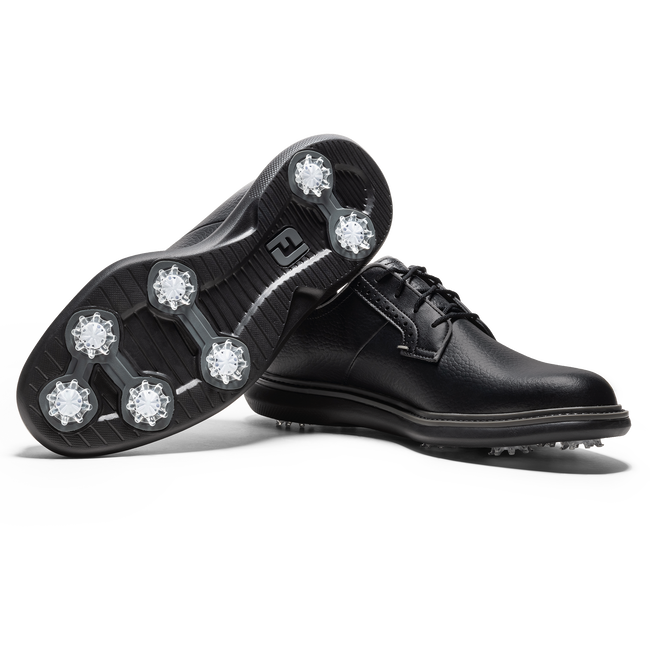 [579680105W] Footjoy Mens Golf Shoes | Traditions | Black-Black-Black (UK9.5)
