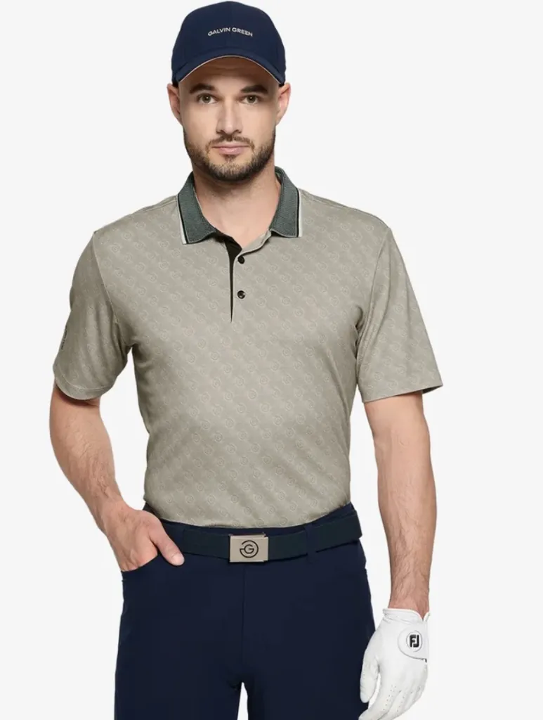 [D01001338792-S] Galvin Green Mens Golf Shirt | Mansfield |  Sand (S)