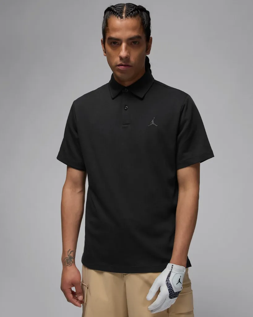 [HQ8688-133-S] Nike Mens Golf Shirt | Jordan Dri-Fit Polo | Sail-Black (S)