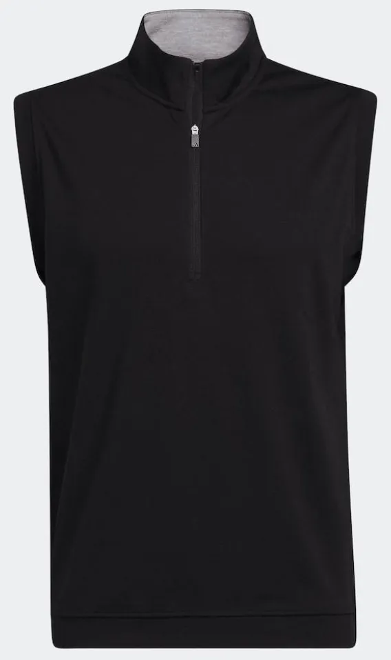 [JL5696S] Adidas Mens Golf Jacket | Sleeveless 1-4 Zip | Black (S)