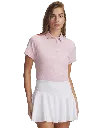 Under Armour Womens Golf Shirt | Dry Printed Polo | Prime Pink