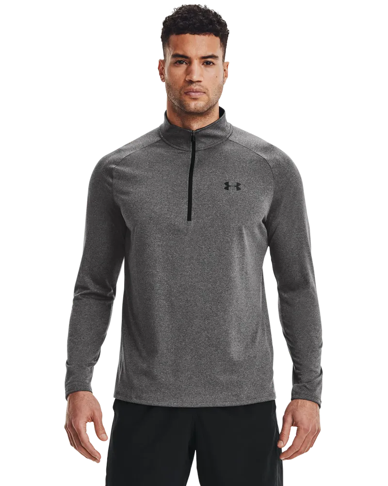 [1328495-090-SM] Under Armour Mens Jersey | Tech 2.0 1-2 Zip | Carbon Heather (S)
