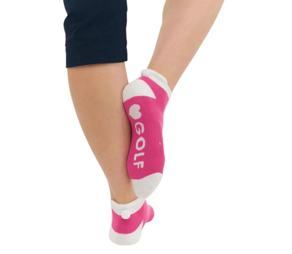 Cutter and Buck Womens Golf Socks | Secret Lip | Pink-White