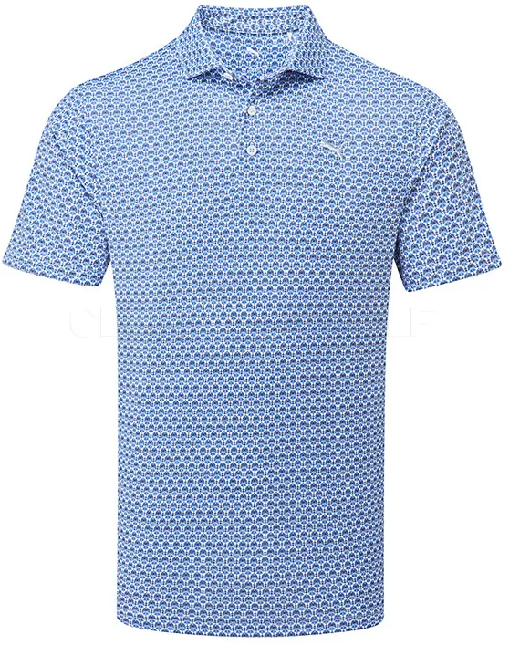 Puma Mens Golf Shirt | Rose Polo | White Glow-Deep Navy