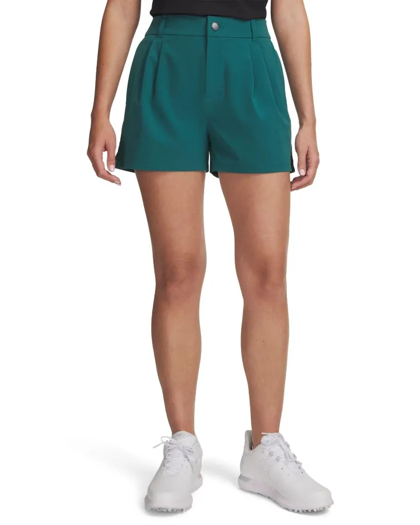 [6009811-338-6] Under Armour Womens Golf Shorts | Drive Pleated Short Rack | Green (34)