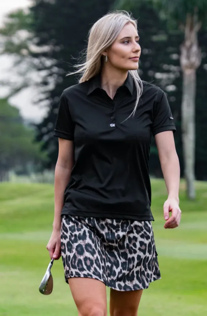 [HOS-2750] Custom Apparel Womens Golf Shirt | Iconic | Black (S)