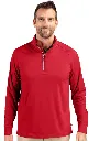 Cutter and Buck Mens Golf Pullover | Adapt Eco | Quarter Zip | Red