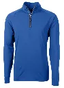 Cutter and Buck Mens Golf Pullover | Adapt Eco | Quarter Zip | Ocean Blue