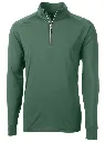 Cutter and Buck Mens Golf Pullover | Adapt Eco | Quarter Zip | Hunter Green