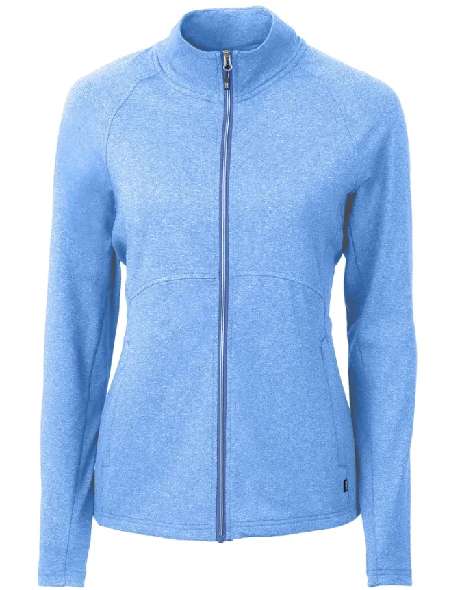Cutter and Buck Womens Golf Pullover | Adapt Eco | Full Zip | Heather Navy