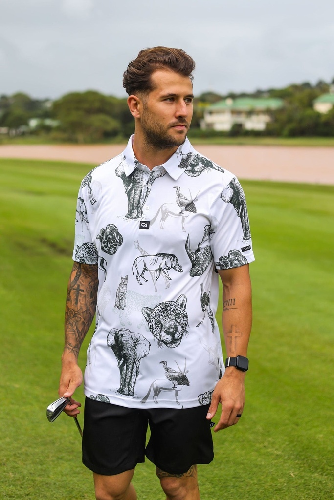 Custom Apparel Mens Funky Golf Shirt | Wild Animals