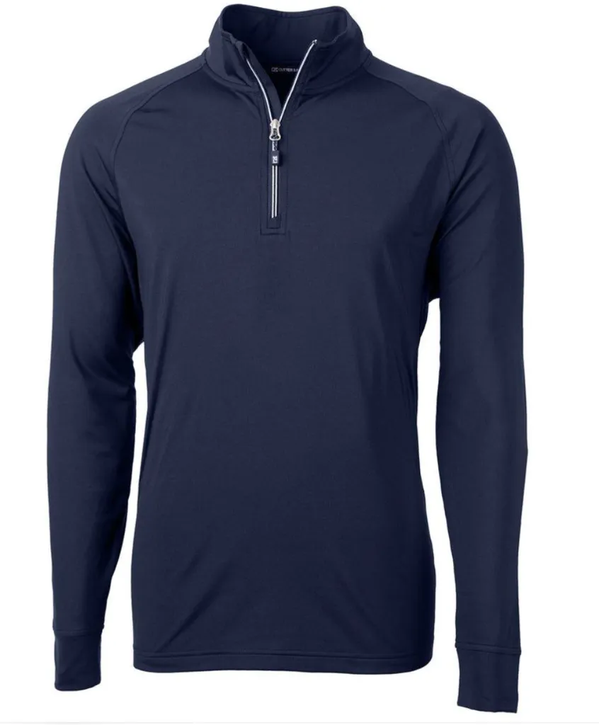 [2602326G-01] Cutter and Buck Mens Golf Pullover | Adapt Eco | Quarter Zip | Navy-Blue (S)