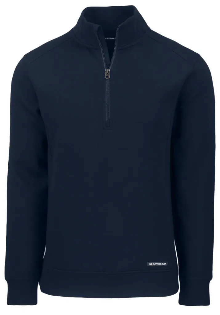 [2602410G-01] Cutter and Buck Mens Golf Pullover | Roam Eco | Quarter Zip | Navy-Blue (S)