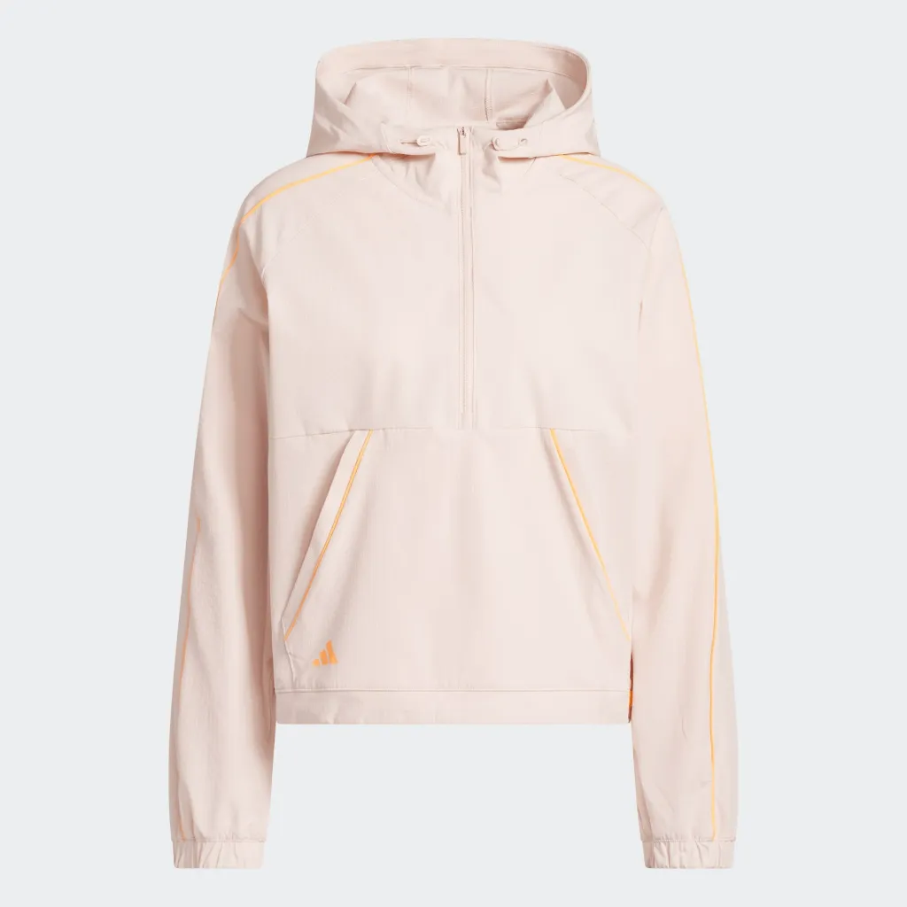 [JX6667-S] Adidas Womens Golf Jersey | Ultimate365 Seersucker Quarter-Zip | Peach (S)