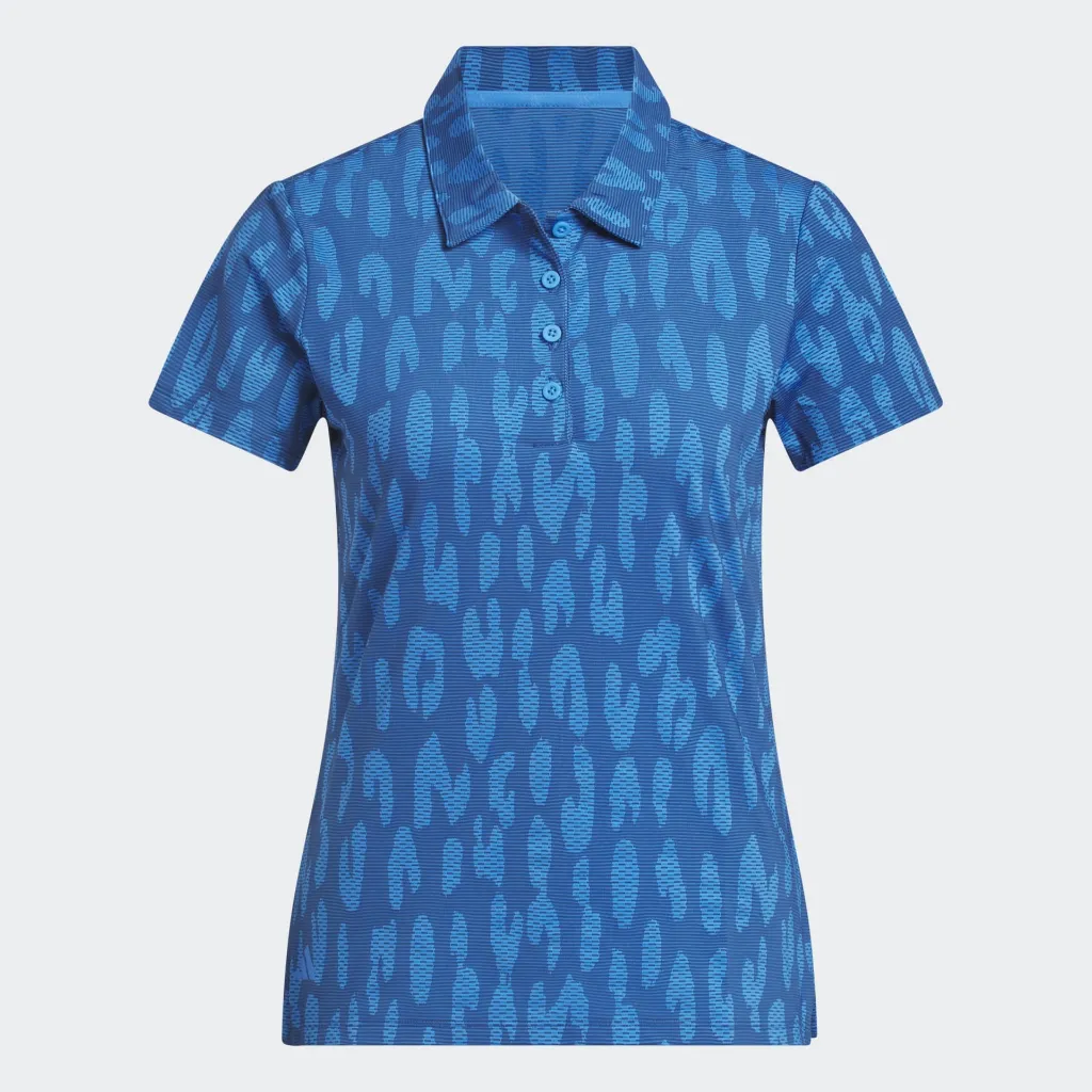 [KC2070S] Adidas Womens Golf Shirt | Ultimate365 Jacquard Climacool Polo |  Blue (S)