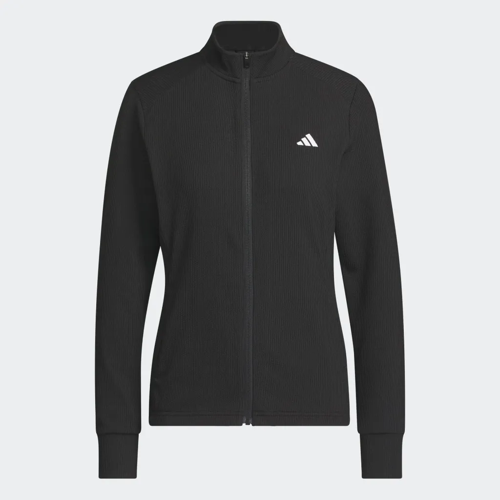 [KG2745S] Adidas Womens Golf Jersey | Performance Texture Full Zip | Black (S)