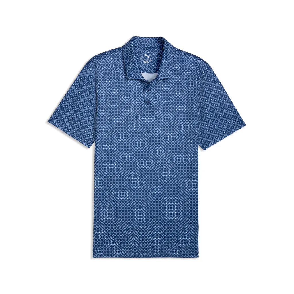 Puma Mens Golf Shirt | Mattr Clover Polo | Blue Jewel