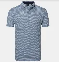 Footjoy Mens Golf Shirt | EU Scallop | Geo Pique | Navy