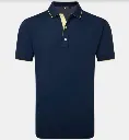 Footjoy Mens Golf Shirt | EU Wordmark Pique | Navy
