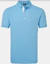 Footjoy Mens Golf Shirt | EU Wordmark Pique | Blue Reef