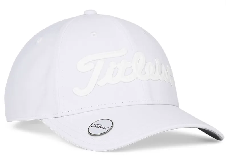 Titleist Mens Golf Cap | Players Performance Ball Marker (White/Black)
