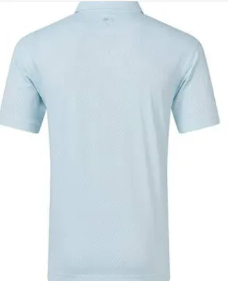 Footjoy Mens Golf Shirt | EU Modernist Geo Pique | White-Blue