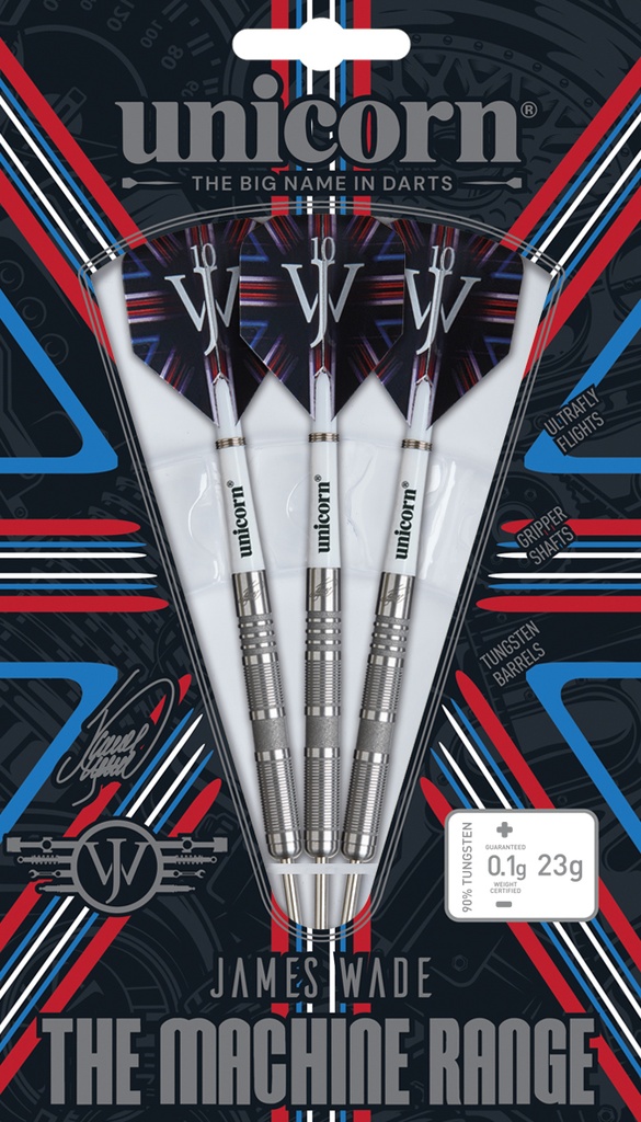 Unicorn Tungsten Darts | MACHINE JAMES WADE TIP SET 90% | Steel (23g)