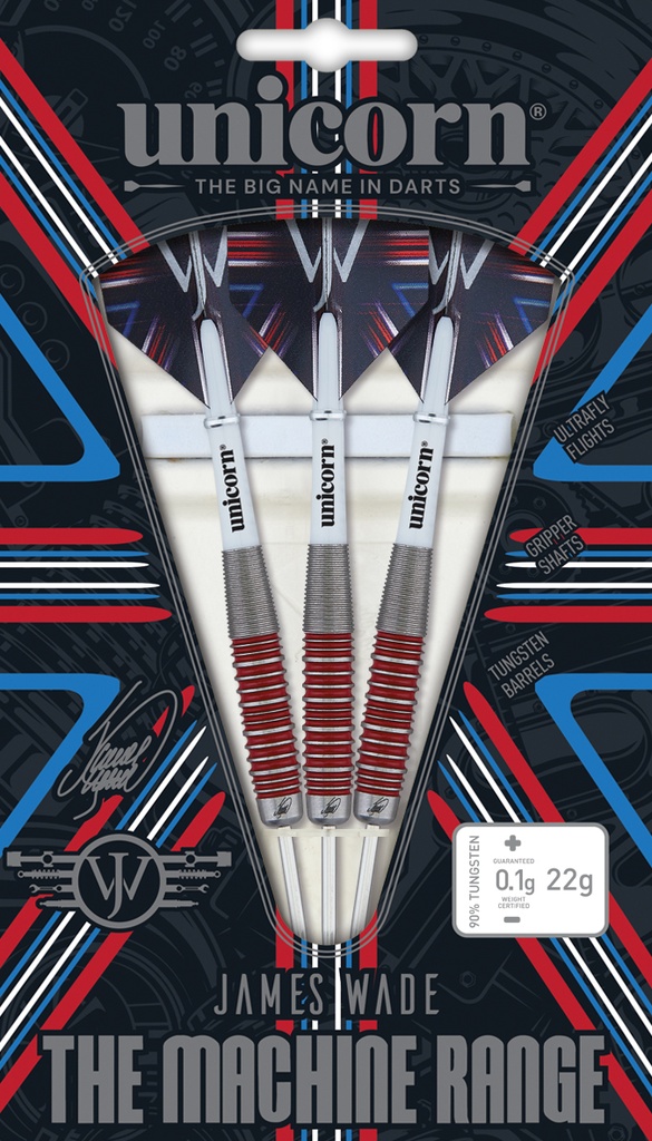 Unicorn Tungsten Darts | MACHINE JAMES WADE Two Tone TIP SET 90% | Steel (23g)