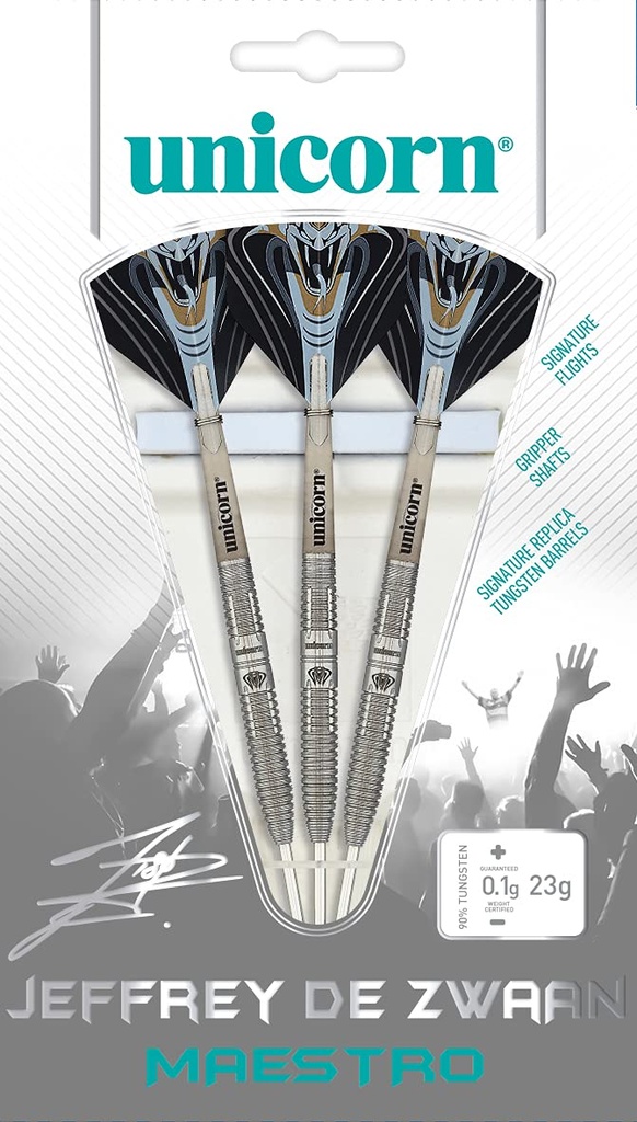 Unicorn Tungsten Darts | Maestro 90% Jeffrey De Zwaan Tip Professional | Steel