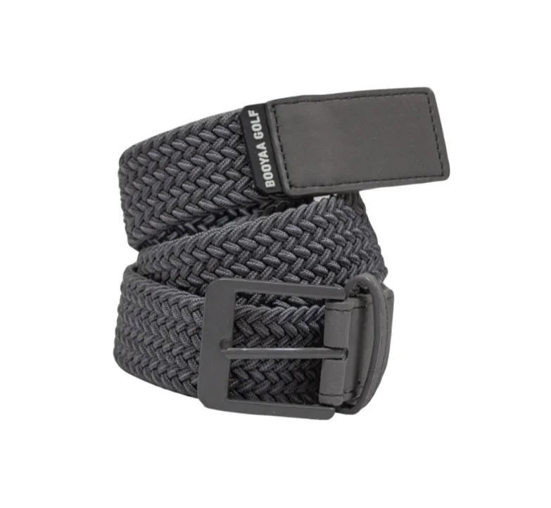 Booyaa Mens Golf Belt | Premium Woven Gray Stretch