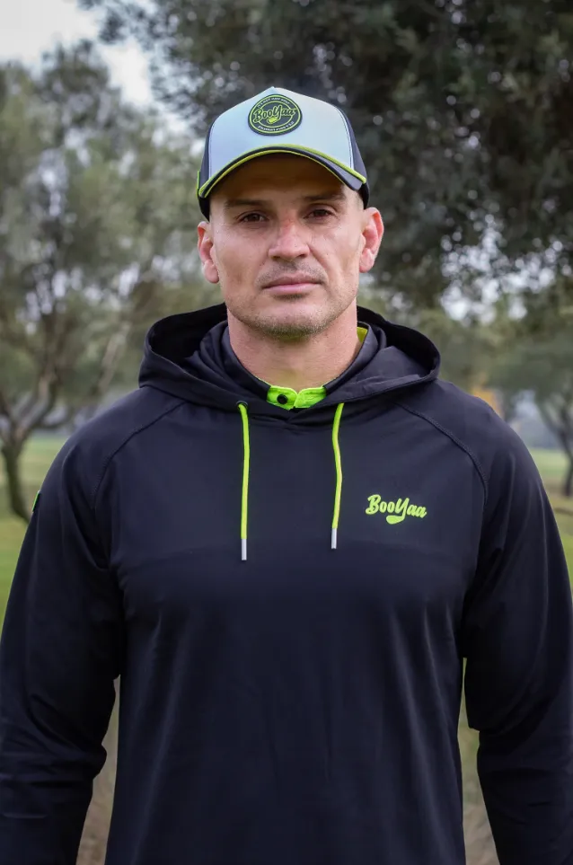 [H-LUMINOUS-S] Booyaa Mens Golf Hoodie | Premium Sports | Luminous (S)