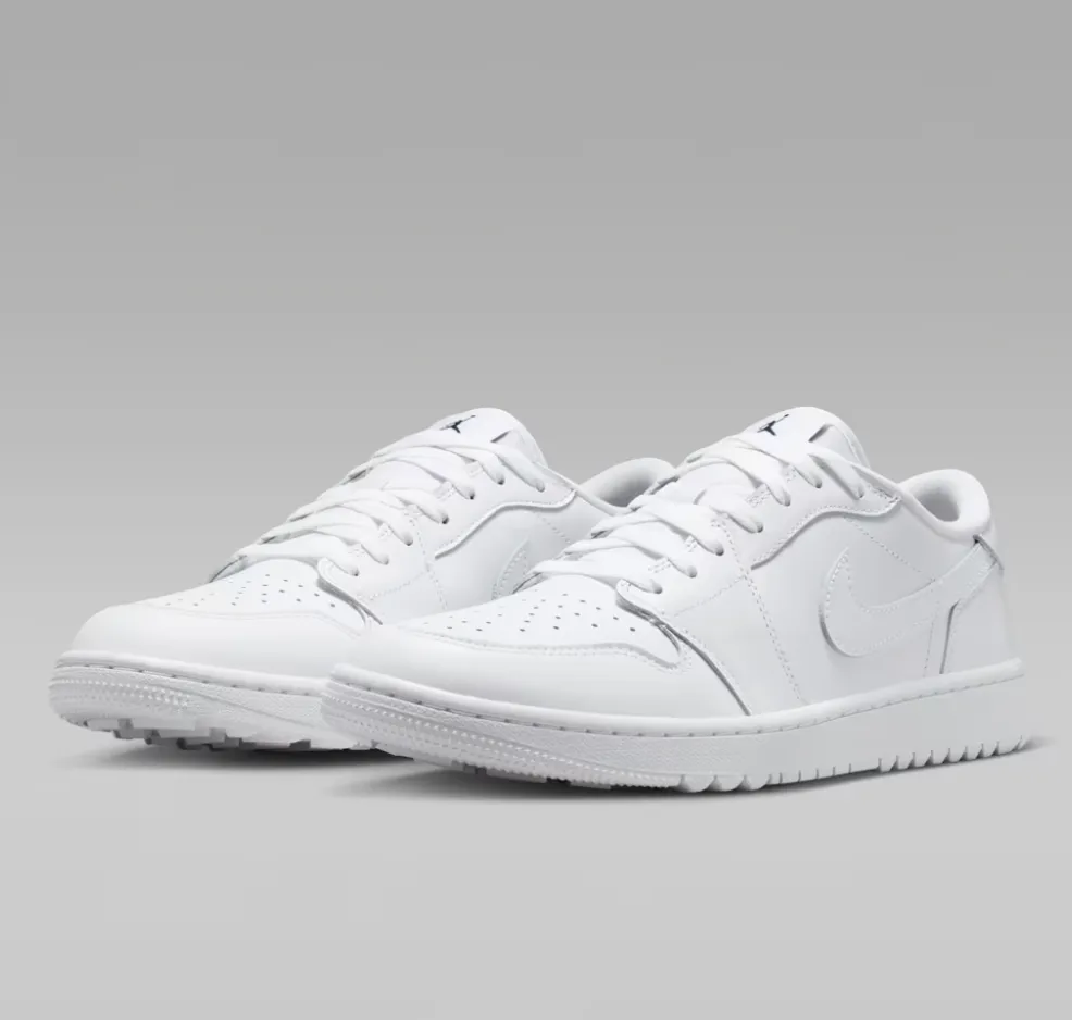 Nike Mens Golf Shoes |  Air Jordan | White-Metalic