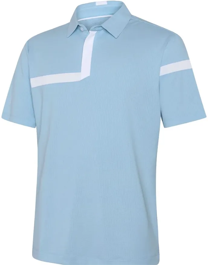 Galvin Green Mens Golf Shirt | Morley | Crystal Blue-White