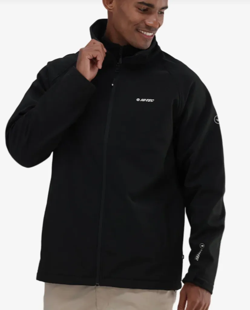 [T016540S] Hi-Tec Mens Golf Jacket | Nimba Softshell | Black (S)