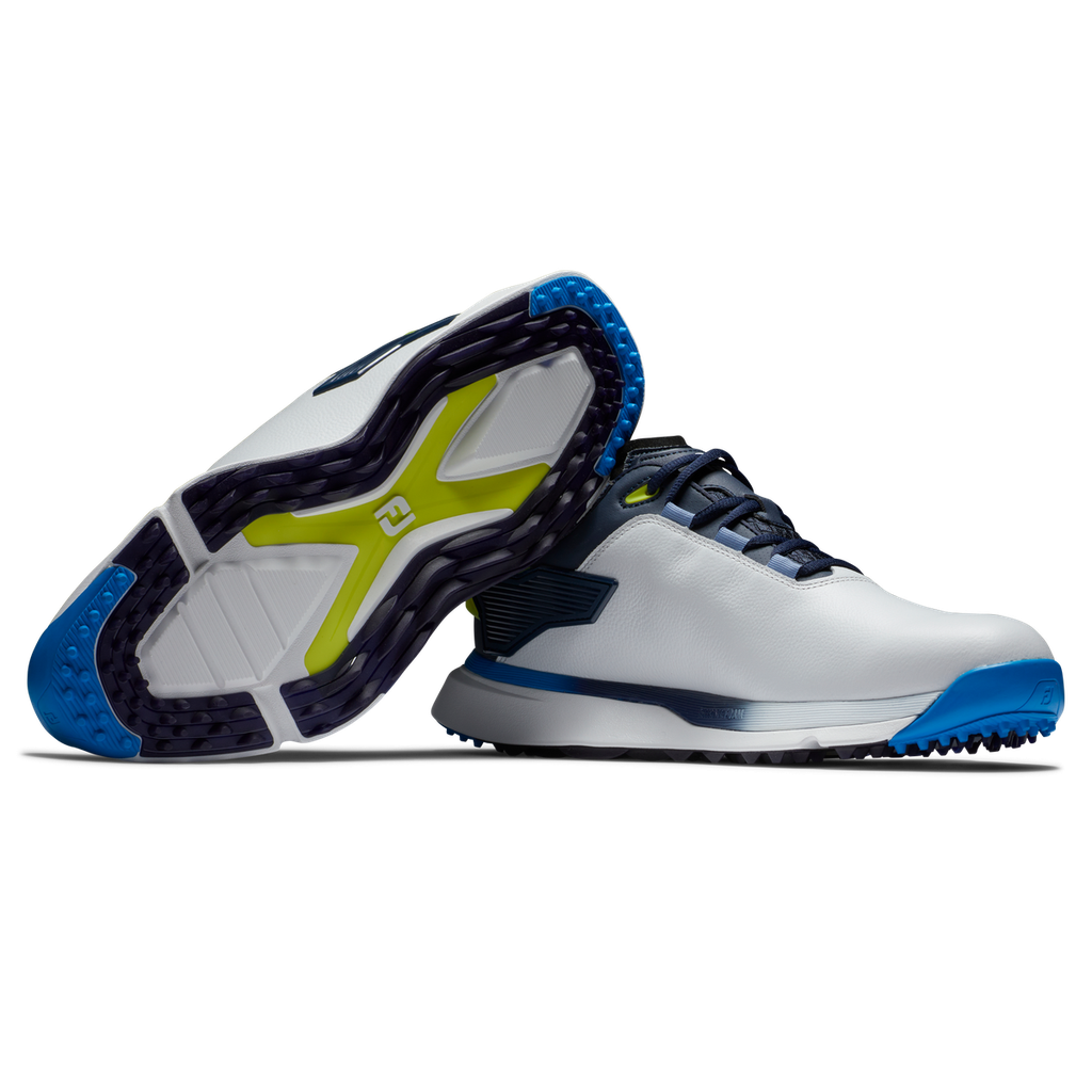 Footjoy Mens Golf Shoes | Pro SLX (White/Navy/Blue, UK6.5)