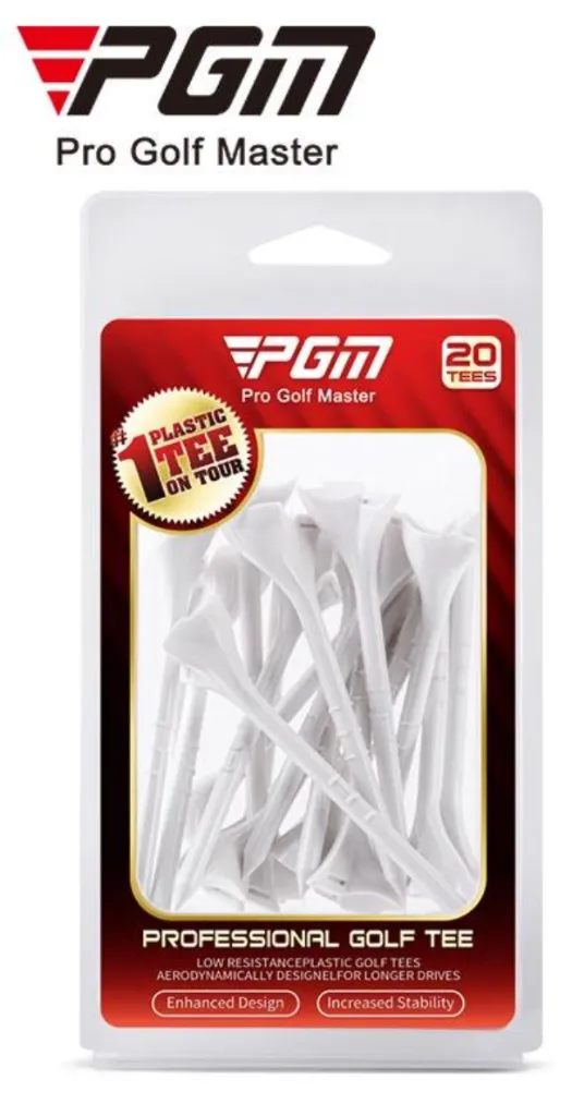 PGM Plastic Crown Tees | White | 83mm