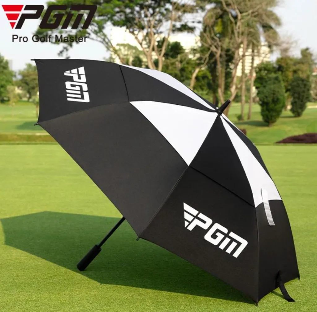 PGM Auto Golf Umbrella | Black-Black-White