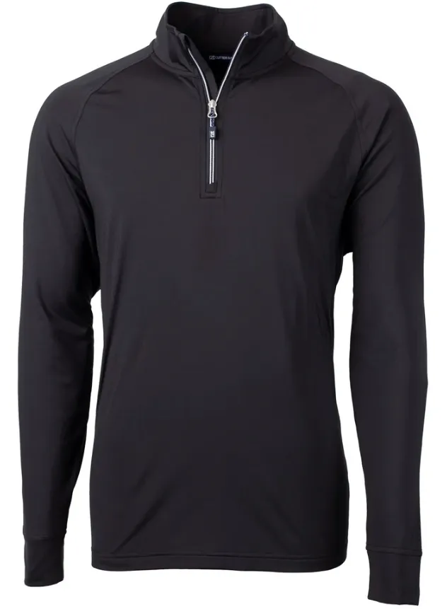 Cutter and Buck Mens Golf Midlayer | Adapt Half Zip | Black