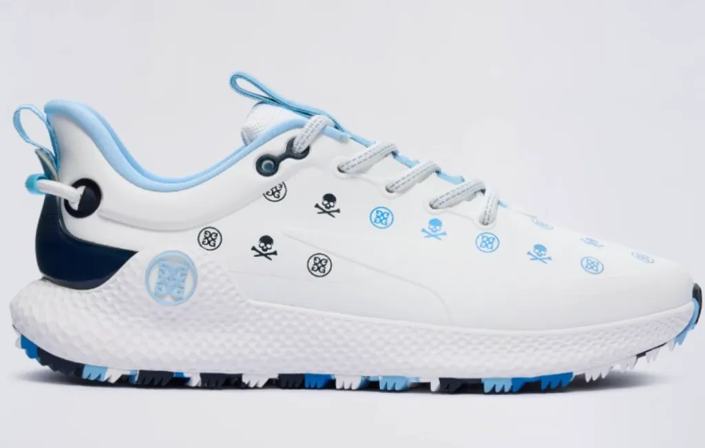 G Fore Womens Golf Shoe | MG4+ O2 | Gradient Skulls and Tees | Snow-Navy
