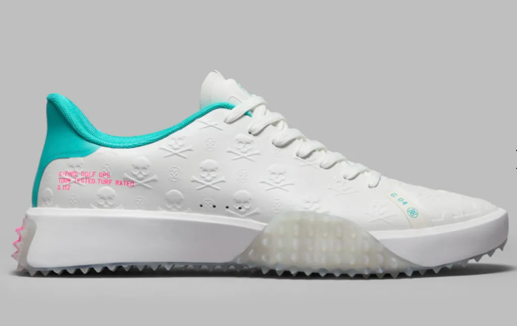 [6001999G-12] G Fore Mens Golf Shoe | G112 | Embossed | Skull and Tees | Snow-Blue (UK8)