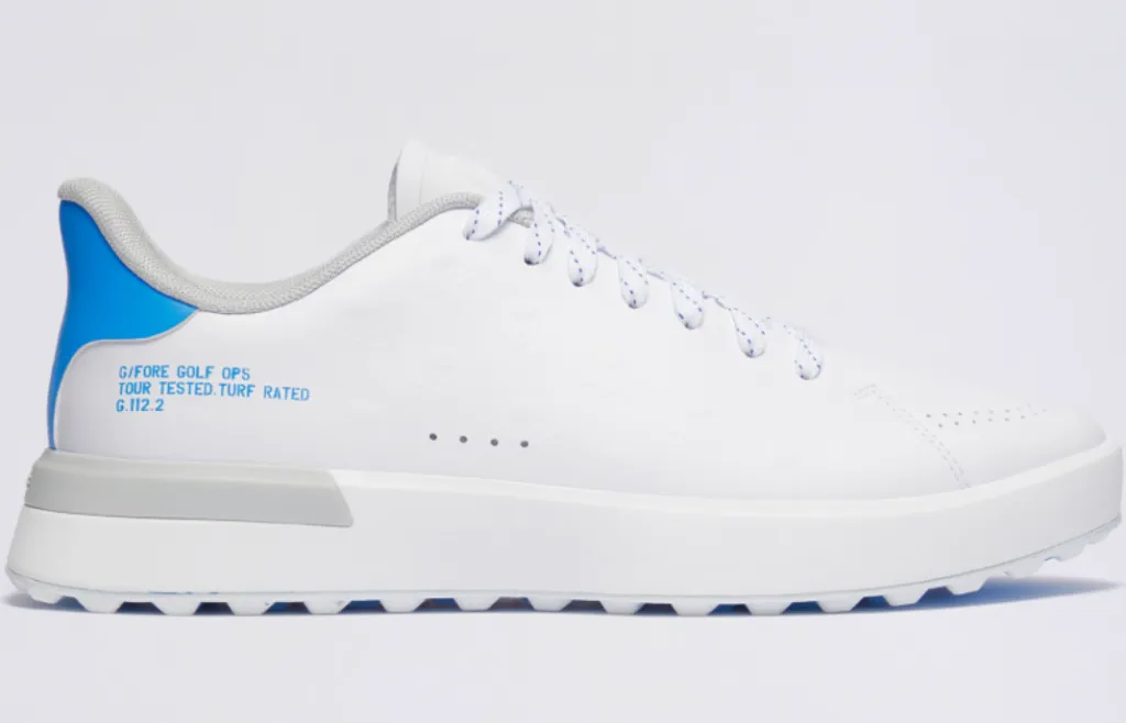 [6001999G-12] G Fore Mens Golf Shoe | G112 | Embossed | Skull and Tees | Snow-Blue (UK8)