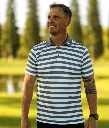 Custom Apparel Mens Golf Shirt | Striped | Grey