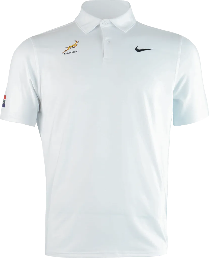 [NIKESB00-WB-S] Nike Mens Golf Shirt | Springbok | White-Black (S)