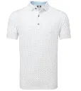 FootJoy Mens Golf Shirt | EU Foulard Lisle | Flower Bud-White