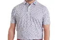 FootJoy Mens Golf Shirt | EU Lisle Nautical Print Polo | Blue-Red