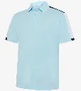 Galvin Green Mens Golf Shirt | Mulligan | Crystal Blue-White