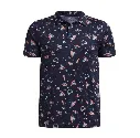 Under Armour Junior Golf Shirt | Matchplay Printed Polo | Midnight Navy-Pink