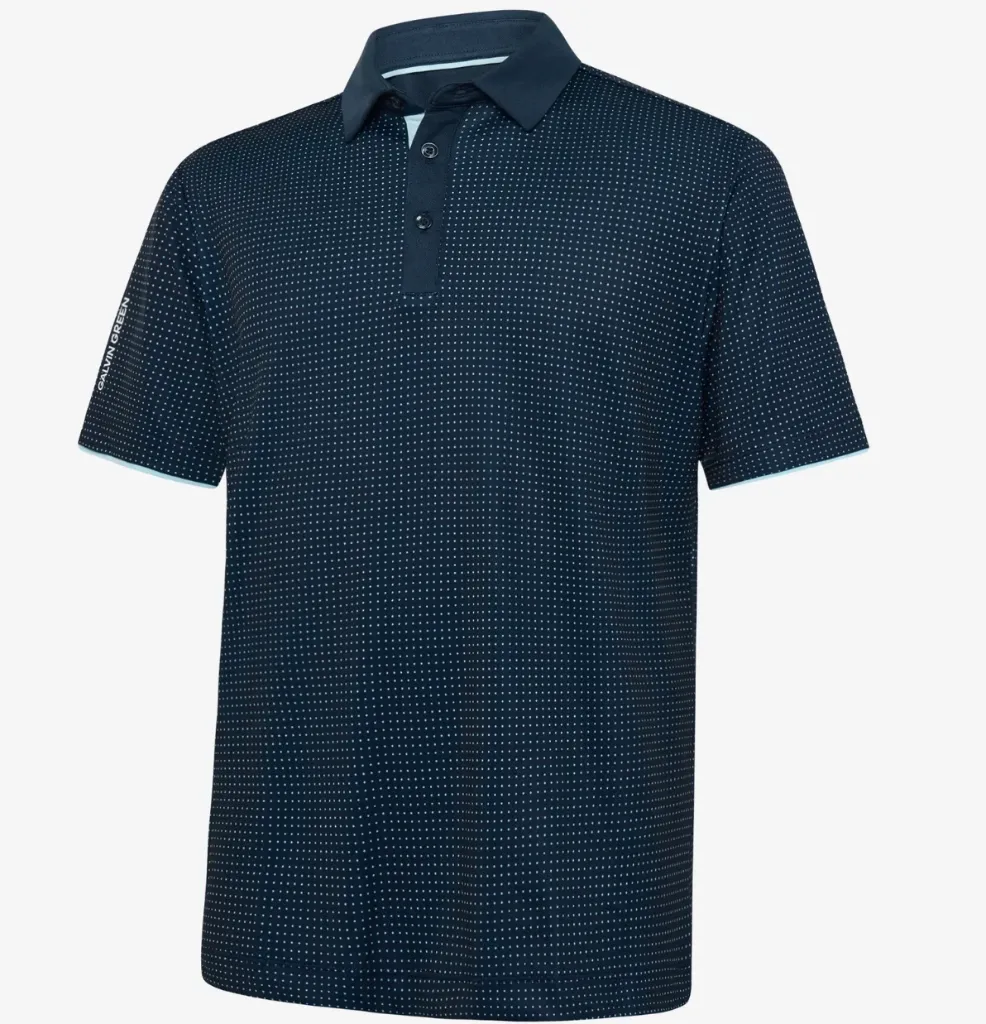 [D01001688712S] Galvin Green Mens Golf Shirt | Medley | Crystal Blue-Navy (S)